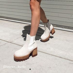 Jeffrey Campbell Preston Platform Suede Bone